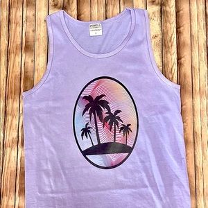 Purple Palm Tree Tank Top
